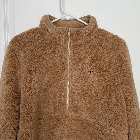 Vineyard Vines Tan Fleece quarter zip - Picture 4 of 16